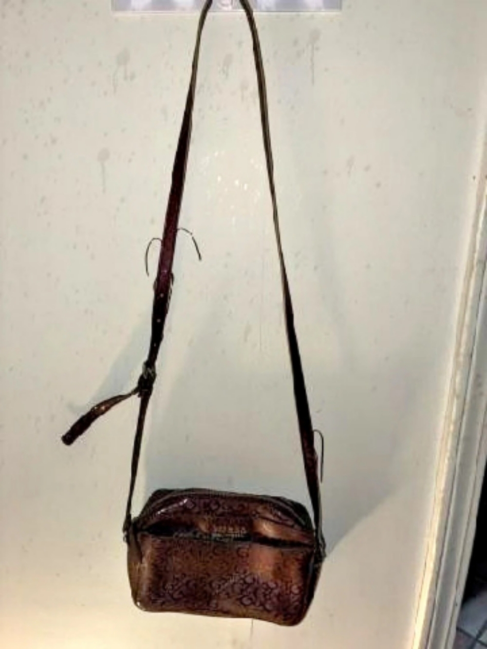 Coach Monogram Crossbody Bag in Brown & Pink